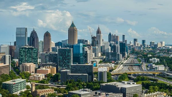 Midtown Atlanta skyscrapers and the Downtown Connector
