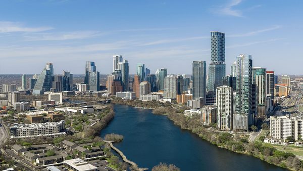 Downtown Austin skyline above Lady Bird Lake