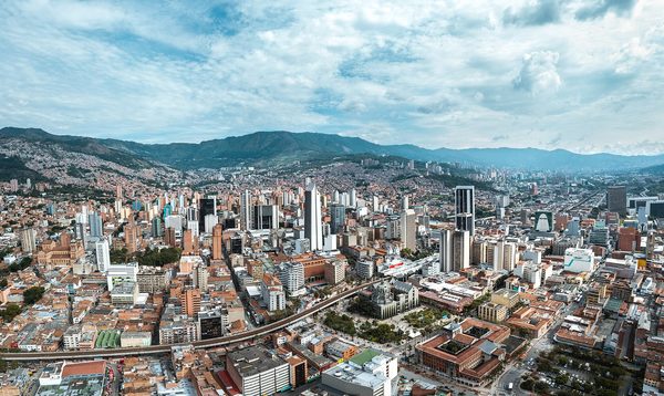 Downtown Medellín spread across the Aburrá Valley
